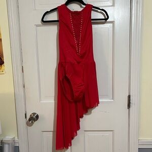 Red Asymmetrical Dance Dress